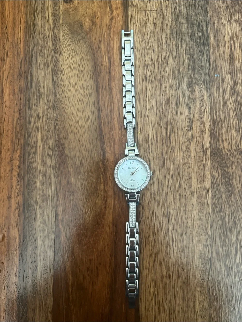 Armitron Women's Silver-tone Crystal Accent Bracelet Watch